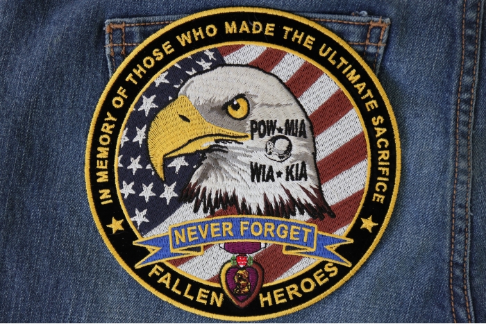 Fallen Heroes Patch shown on jeans