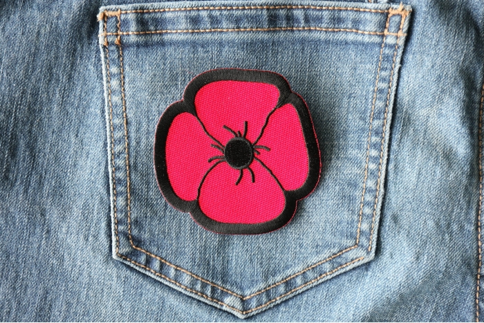 Poppy Patch shown on jeans