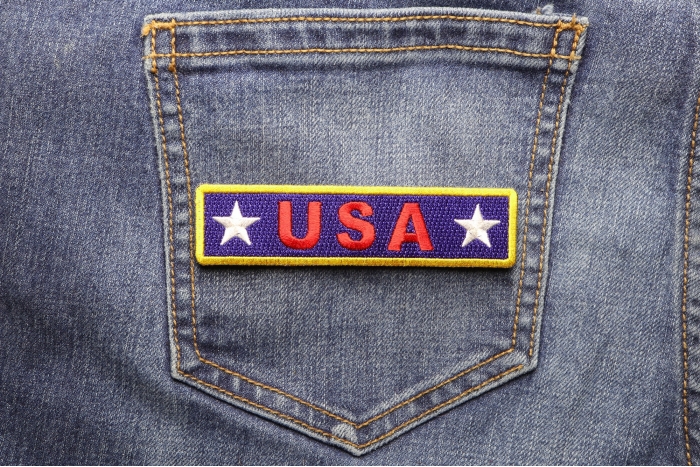 USA Dark Blue Patch shown on jeans