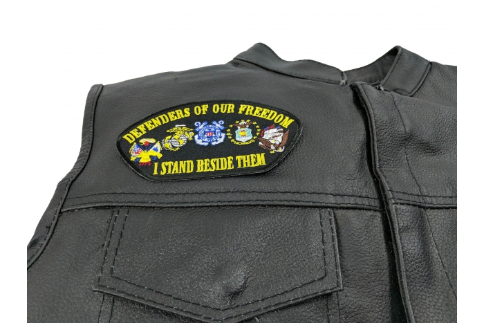 shown on leather vest