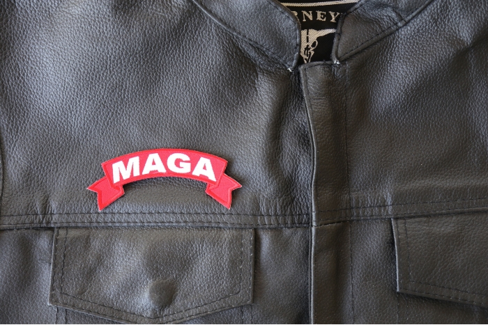 MAGA Patch, Trump Patches shown on leather vest