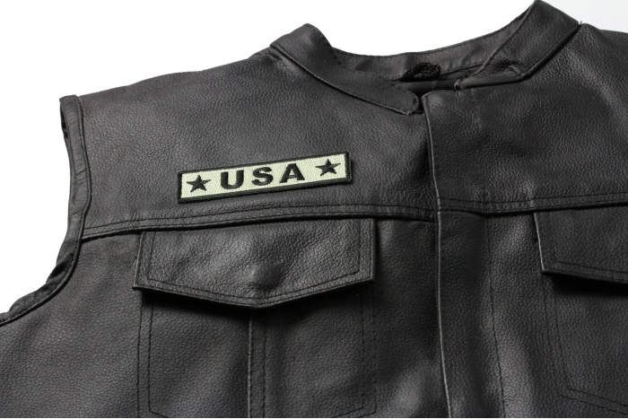  shown on leather vest