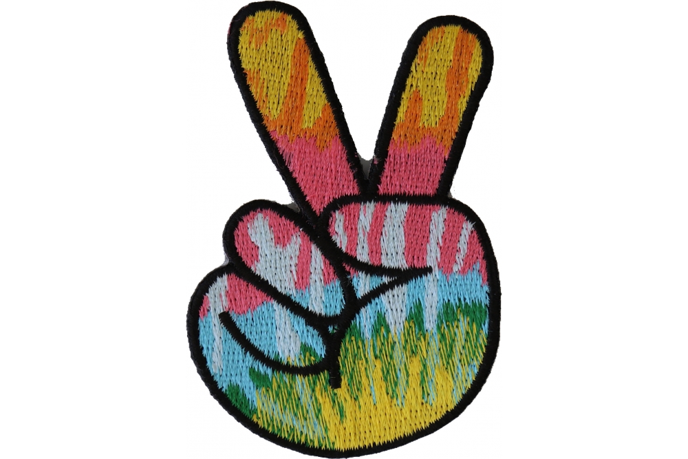Download Colorful Peace Fingers Hand Sign Iron On Patch Peace Patches Thecheapplace