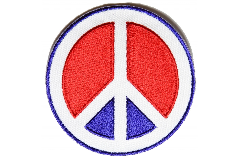 Peace Sign Patch In Red White Blue