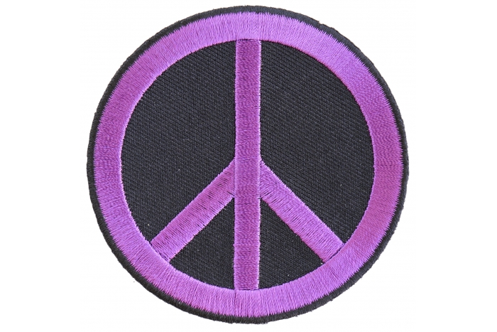 Peace Sign Patch Purple On Black