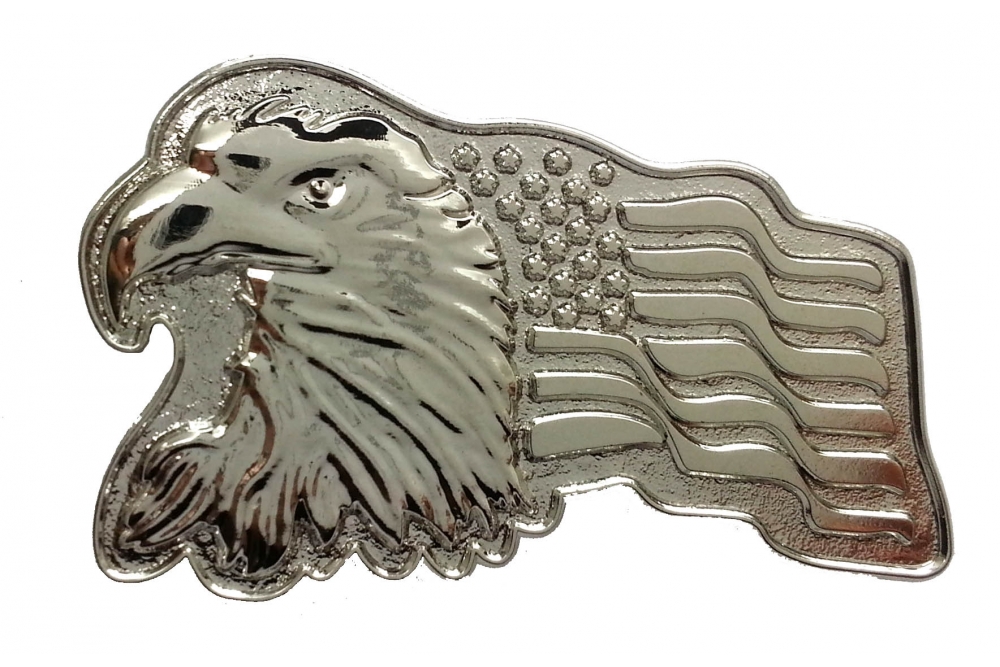 Shiny Eagle Pin With US Flag Chrome Plated Eagle Pins TheCheapPlace