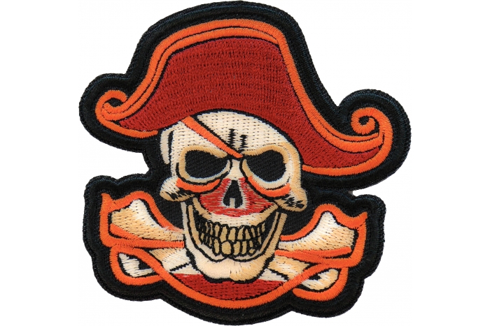 Pirate Skull Cross Bones and Hat Patch