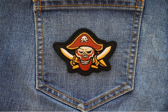 Pirate Patch shown on jeans