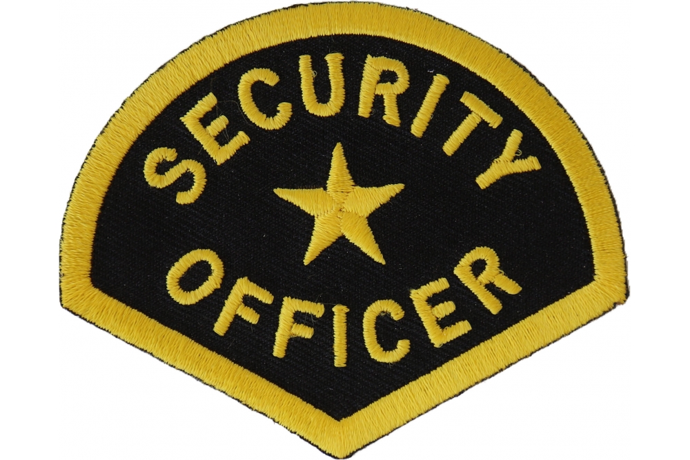 SECURITY EMBROIDERY PATCH 4x10 and 4x12  hook on back blk/white 