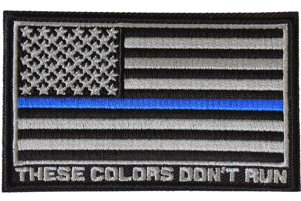 Details about   Thin Blue Line United States Flag Uniform Patch Set Police SWAT Hook Backing 