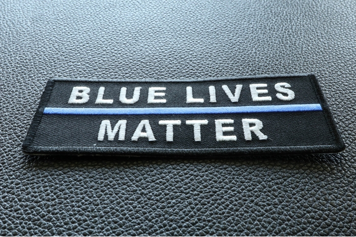 Blue Lives Matter Patch with Blue Line diagonal view