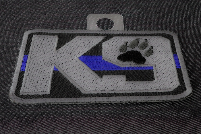 K-9 Thin Blue Line Patch For Law Enforcement diagonal view