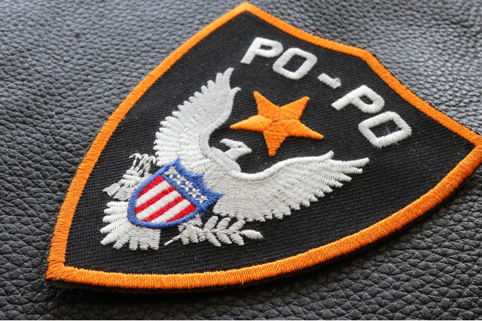 PO PO Patch Police Shield PO PO Patch Police Shield diagonal view