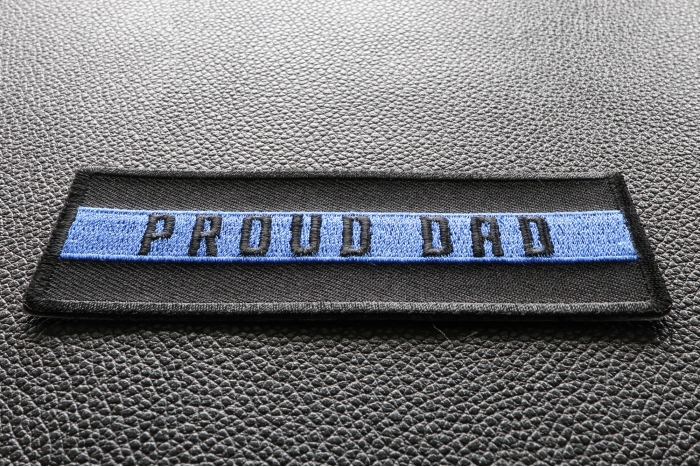 Thin Blue Line Proud Dad Patch diagonal view