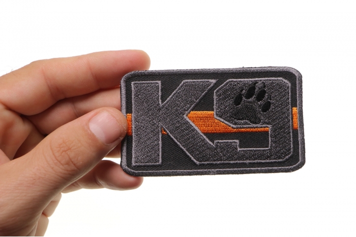 K9 Patch, Police Patches shown on hand for size comparison