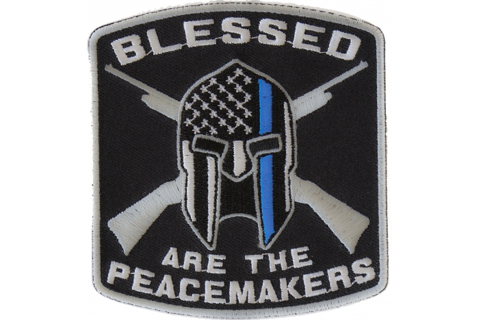 Blessed Are The Peacemakers Thin Blue Line Patch For Law Enforcement