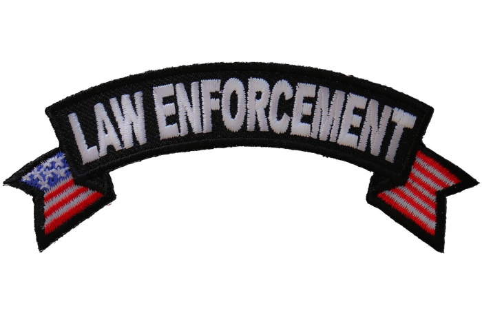 Law Enforcement US Flag Small Rocker Patch