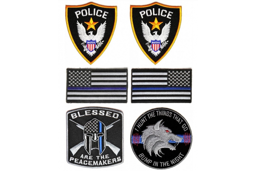Set Of 6 Police Patches For Halloween Costume