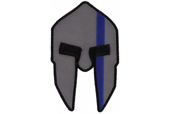 Spartan Helmet Patch with Blue Stripe