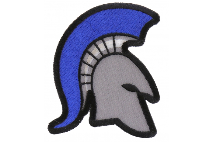Spartan Helmet Blue Helmet Mohawk Patch