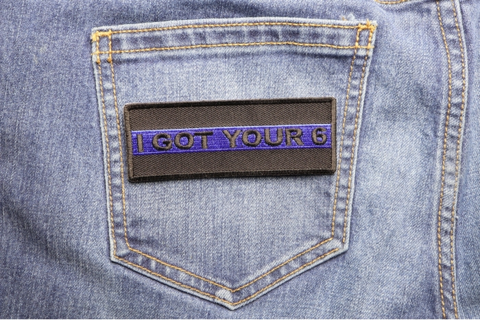 I Got Your 6 Police Patch shown on jeans