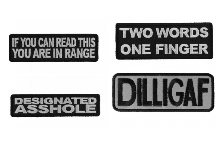 Aggressive Sayings Patches Iron on or Sew on Embroidered Patches Set of 4 Aggressive Sayings Patches Iron on or Sew on Embroidered Patches Set of 4