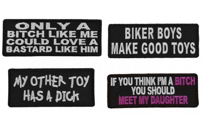 Biker Lady Sayings Patches Mother and Daughter Pack Iron on or Sew on Embroidered Patches Set of 4 Biker Lady Sayings Patches Mother and Daughter Pack Iron on or Sew on Embroidered Patches Set of 4