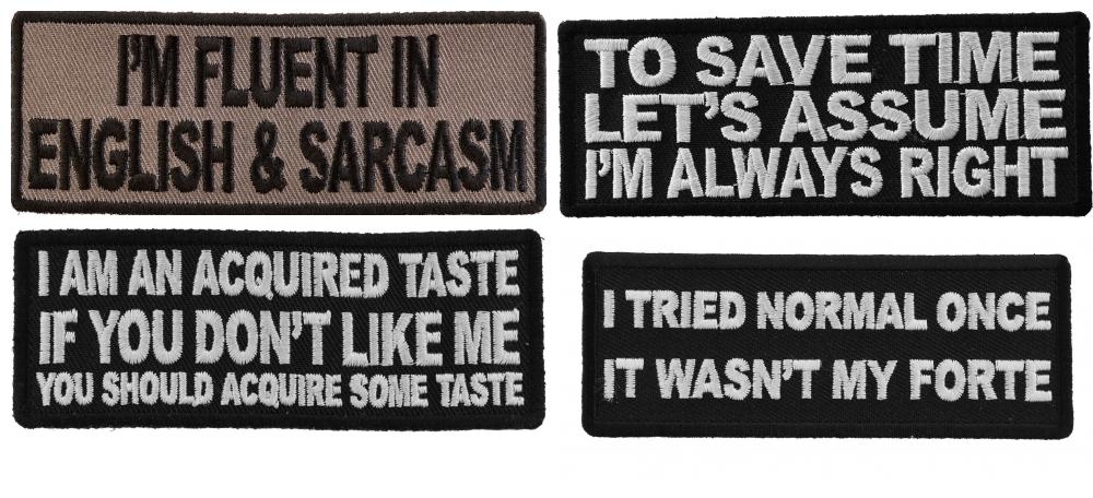 Confident Personal Saying Patches Iron on or Sew on Set of 4