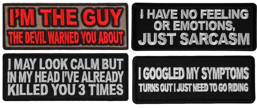 Fearless Sayings Iron on Sew on Patches Set of 4