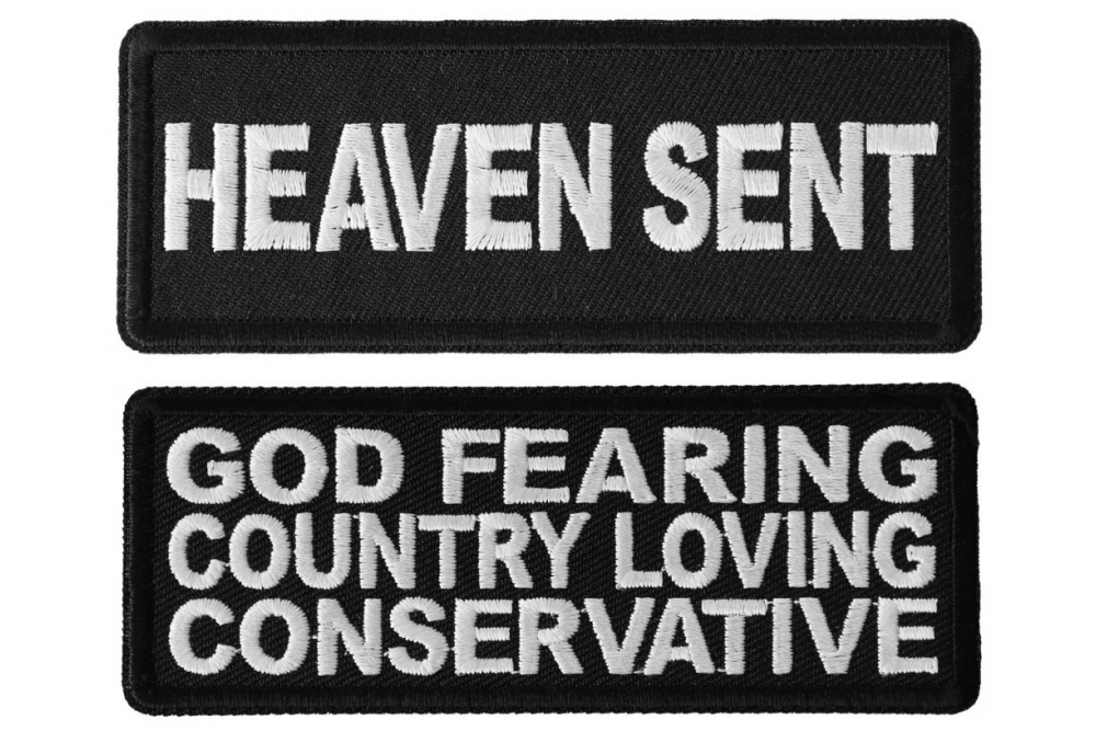 Heaven God Religious Patches Iron on or Sew on Set of 2