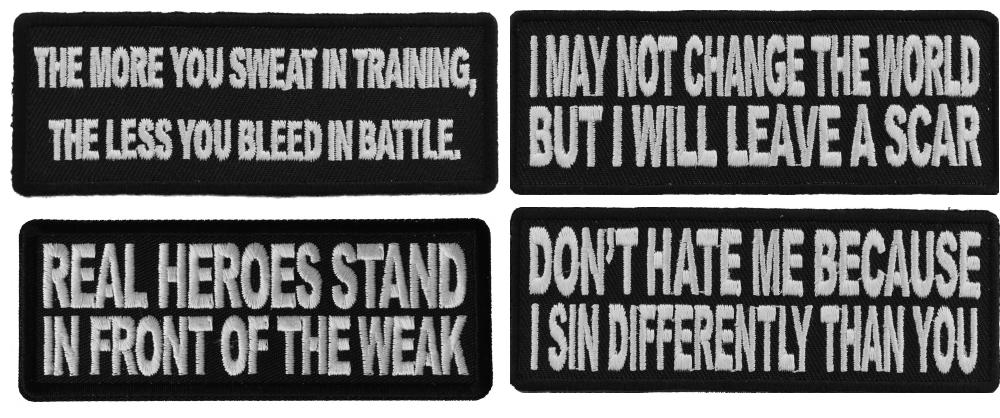 Inspirational Game of Life Sayings Iron on or Sew on Embroidered Patches Set of 4