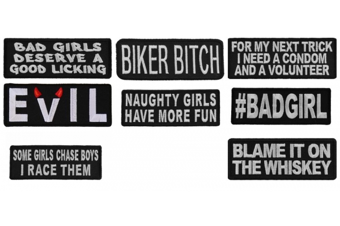 Sayings Patches for Single Biker Ladies Iron on or Sew on Embroidered Patches Set of 8 Sayings Patches for Single Biker Ladies Iron on or Sew on Embroidered Patches Set of 8