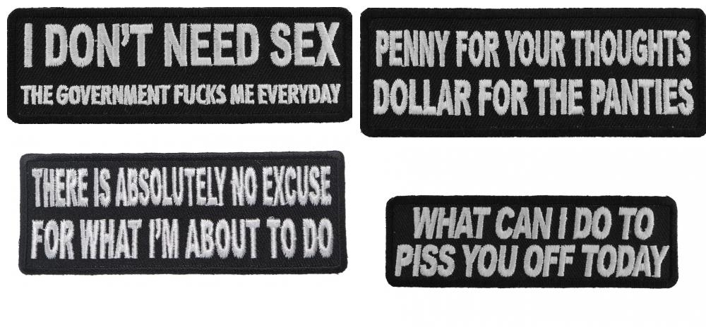 Toxic Sayings Patches Iron on Sew On Patches Set of 4