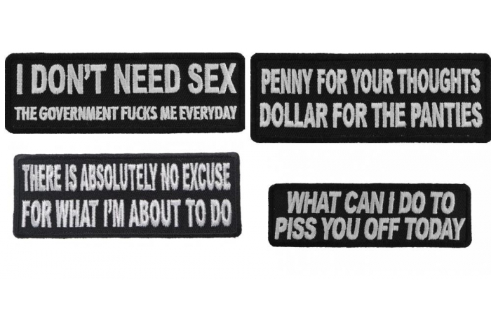 Toxic Sayings Patches Iron on Sew On Patches Set of 4 Toxic Sayings Patches Iron on Sew On Patches Set of 4