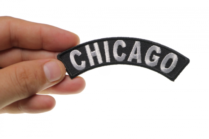 Chicago Patch shown on hand for size comparison