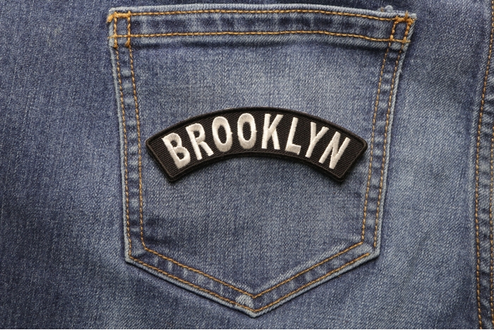 Brooklyn Small Rocker Patch shown on jeans