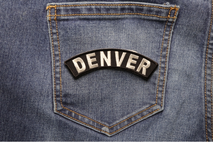 Denver Patch shown on jeans