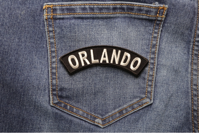 Orlando Patch shown on jeans
