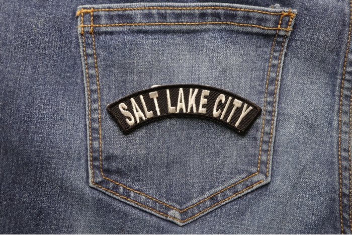 Salt Lake City Patch shown on jeans
