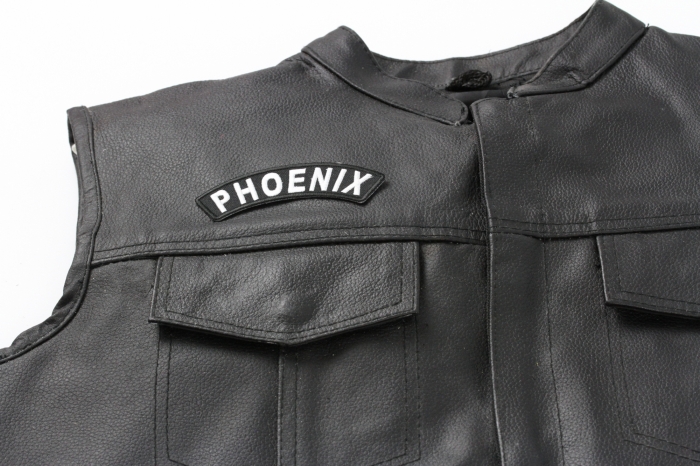  shown on leather vest