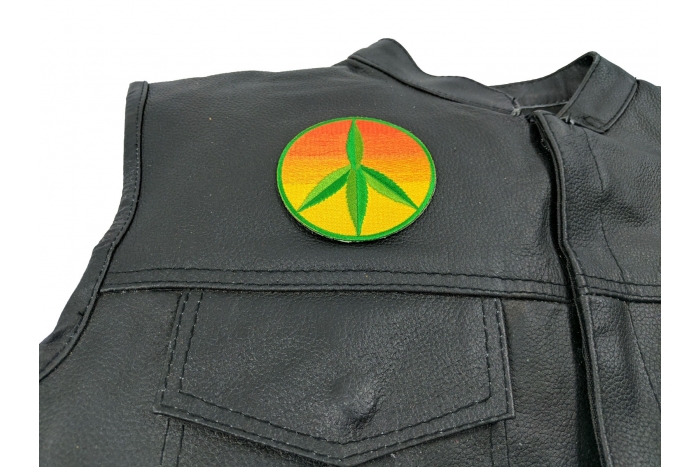  shown on leather vest