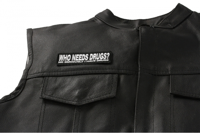  shown on leather vest