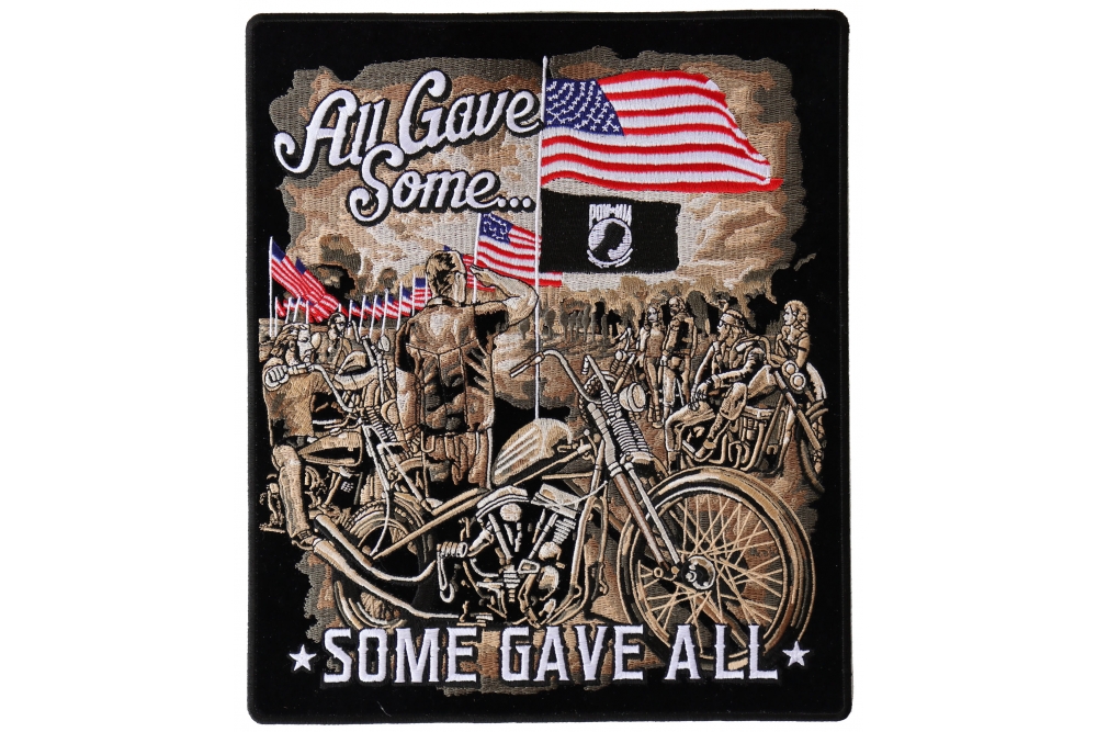 All Gave Some Gave All POW MIA Vet Biker Back Patch
