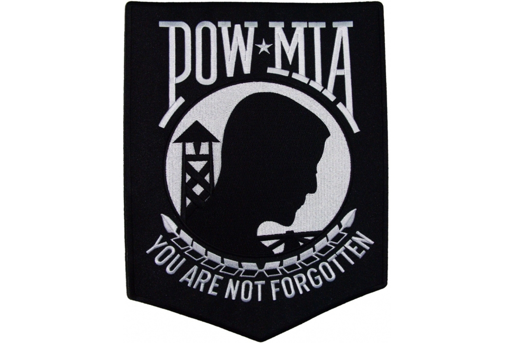 POW MIA, Your Are Not Forgotten, Large Embroidered Iron on Patch
