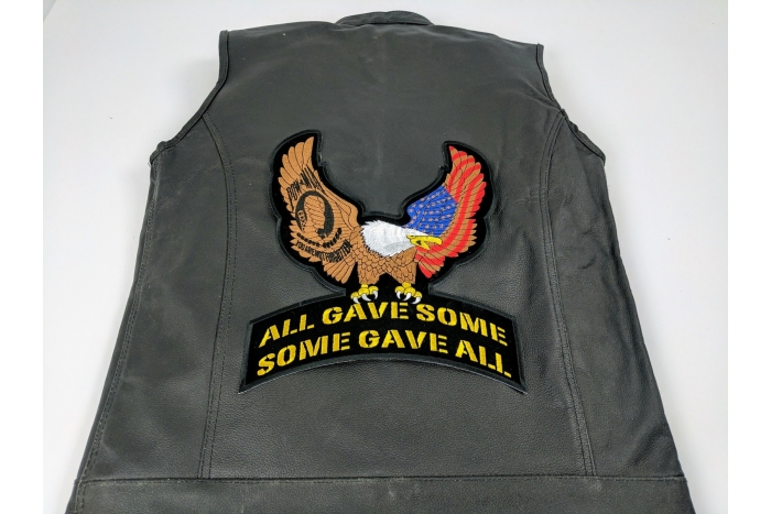  shown on leather vest