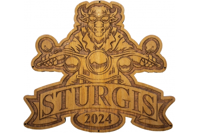 Buffalo Biker Sturgis 2024 Wood Sign