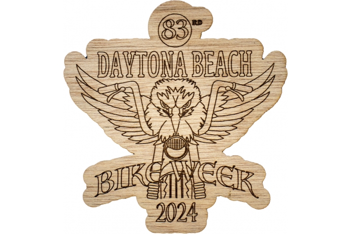 Daytona Bike Week Souvenir 2024 Wood Coaster Thin