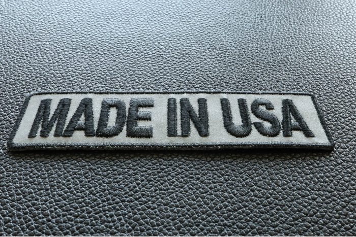 Made In USA Patch Reflective diagonal view