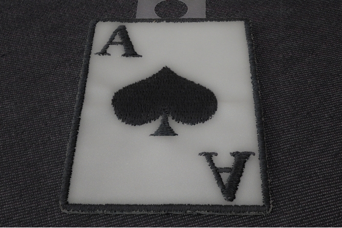 Reflective Ace Of Spades Patch diagonal view