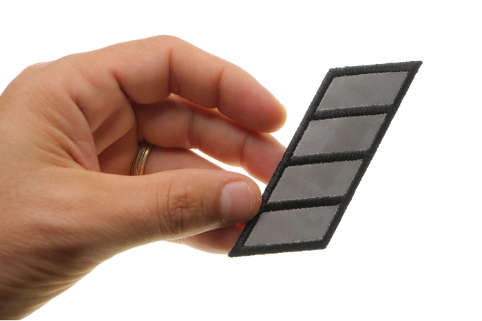 Reflective Stripes Patch, Reflective Patches shown on hand for size comparison